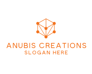 Orange Circuit Cube logo design