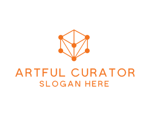 Orange Circuit Cube logo design