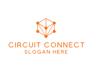 Circuit - Orange Circuit Cube logo design