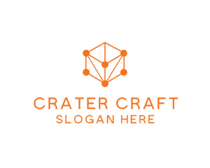 Orange Circuit Cube logo design