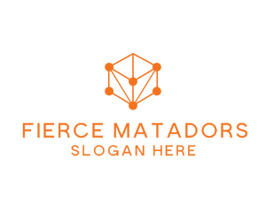 Orange Circuit Cube logo design