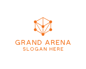 Orange Circuit Cube logo design