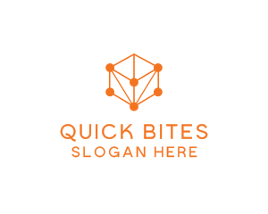 Orange Circuit Cube logo design