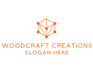 Orange Circuit Cube logo design