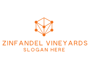 Orange Circuit Cube logo design