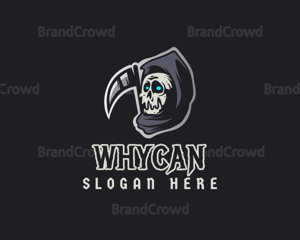 Spooky Skull Reaper Logo