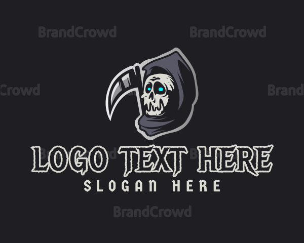 Spooky Skull Reaper Logo