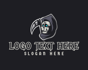 Spooky Skull Reaper logo design