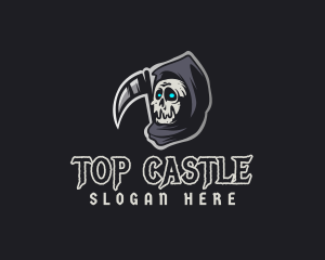 Spooky Skull Reaper Logo