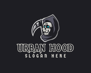 Hood - Spooky Skull Reaper logo design