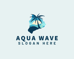 Hawaii Beach Summer Wave  logo design