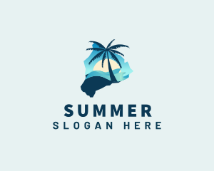 Hawaii Beach Summer Wave  logo design