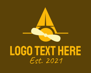 Aeronautic - Golden Minimalist Airplane logo design