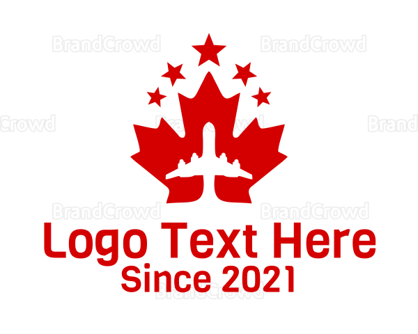 Airplane Maple Leaf Logo