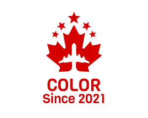 Pilot School - Airplane Maple Leaf logo design