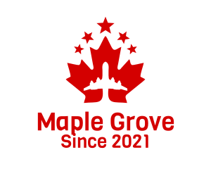 Maple - Airplane Maple Leaf logo design