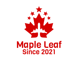 Airplane Maple Leaf logo design