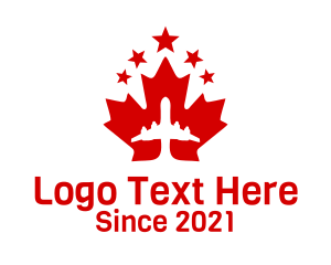 Airplane - Airplane Maple Leaf logo design