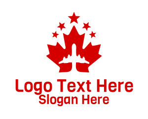 Airplane Maple Leaf Logo