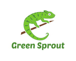 Green Chameleon Zoo logo design