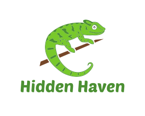 Camouflage - Green Chameleon Zoo logo design