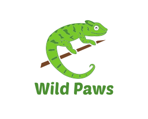 Green Chameleon Zoo logo design