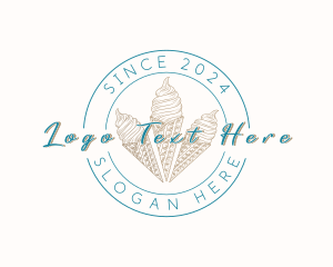 Retro Ice Cream Dessert Logo