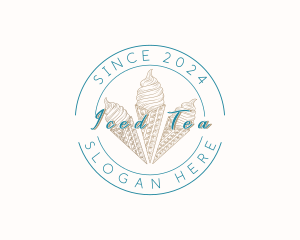 Retro Ice Cream Dessert logo design