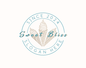 Retro Ice Cream Dessert logo design