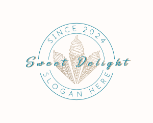 Retro Ice Cream Dessert logo design