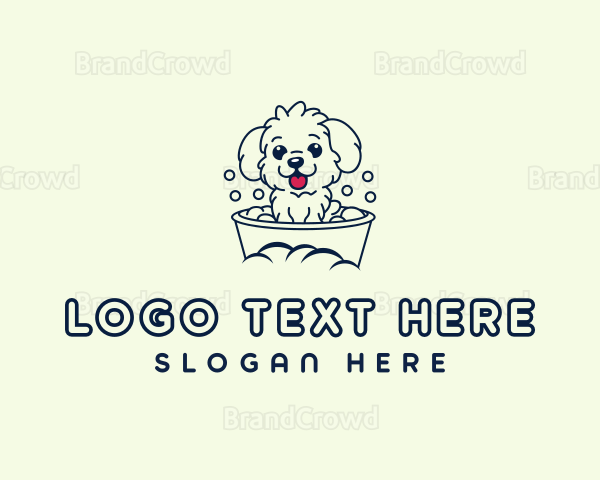 Puppy Bathing Dog Logo