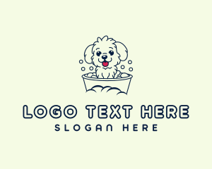 Groomer - Puppy Bathing Dog logo design