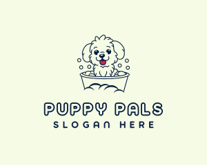 Puppy Bathing Dog logo design