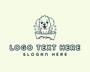 Puppy Bathing Dog Logo