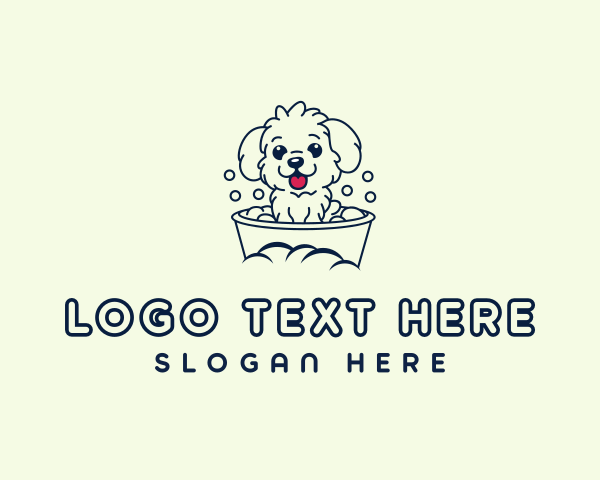 Grooming - Puppy Bathing Dog logo design