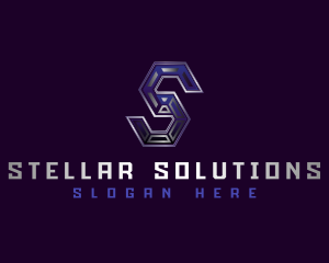 Digital Tech Letter S logo design