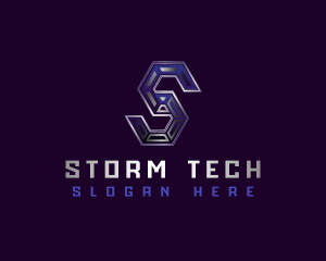 Digital Tech Letter S logo design