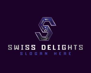 Digital Tech Letter S logo design