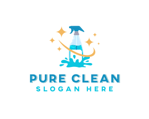 Cleaning Spray Bottle logo design