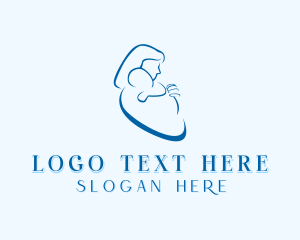 Breastfeeding - Mom Baby Parenting logo design