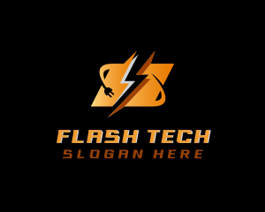 Flash - Flash Charging Plug logo design