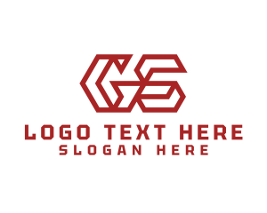 Bj - Geometric Minimalist Outline Letter GS logo design