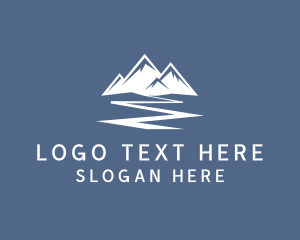 Skiing - Mountain Rock Adventure logo design