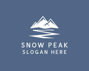 Skiing - Mountain Rock Adventure logo design