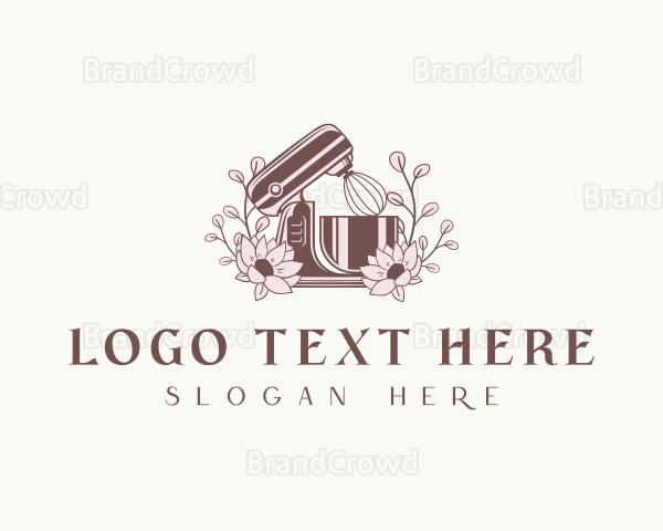 Rustic Floral Baking Mixer Logo