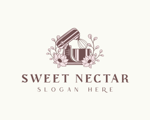 Rustic Floral Baking Mixer logo design