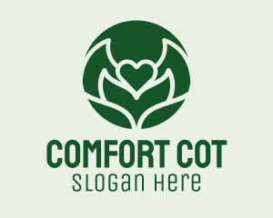 Heart Flower Plant logo design