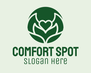 Heart Flower Plant logo design