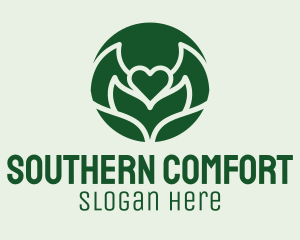 Heart Flower Plant logo design