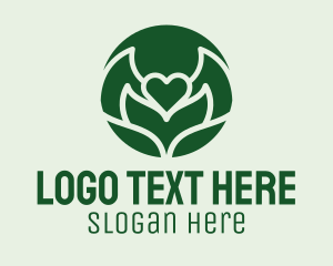 Lover - Heart Flower Plant logo design